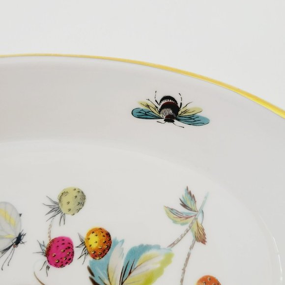 Royal Worcester Strawberry Fair Gold Trim Oval Baking Dish Size 9 Butterflies - Picture 11 of 15